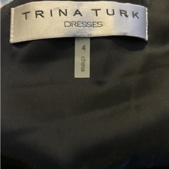 TRINA TURK Black Sleeveless V-Neck Midi Dress Crochet Hem Women's 4 - Picture 10 of 10